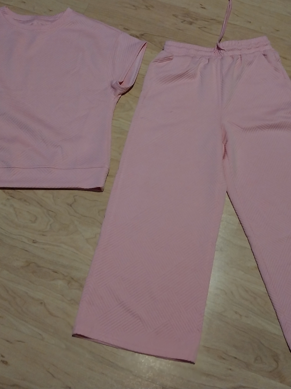 Womens Light Pink Two-Piece Lounge  Set - Cozy Sleepwear